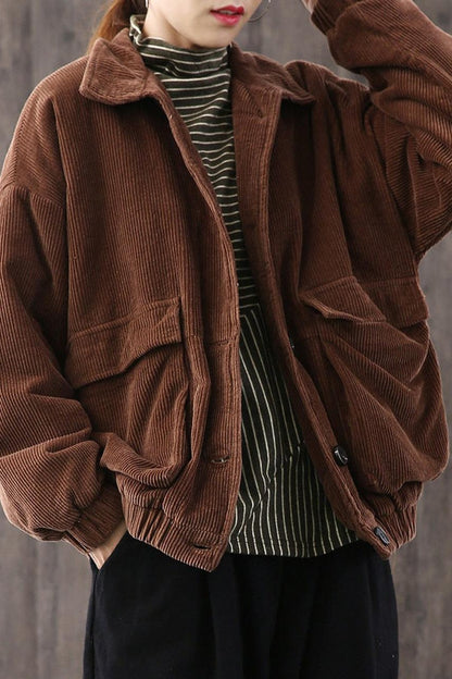 Loose Large Size Coat,corduroy Coat Coat,corduroy Loose Coat