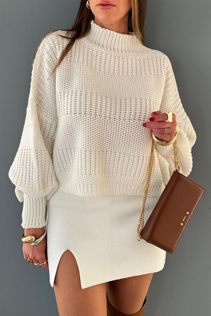 Daily Color Weave Turtleneck Sweaters