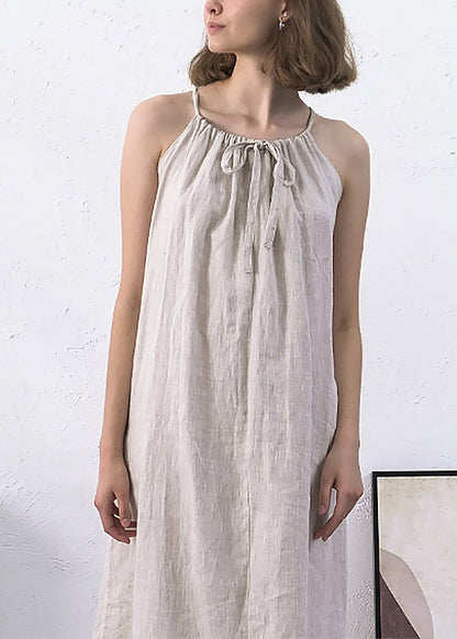 Loose Linen Wear on Both Sides Spaghetti Strap Dresses Sleeveless