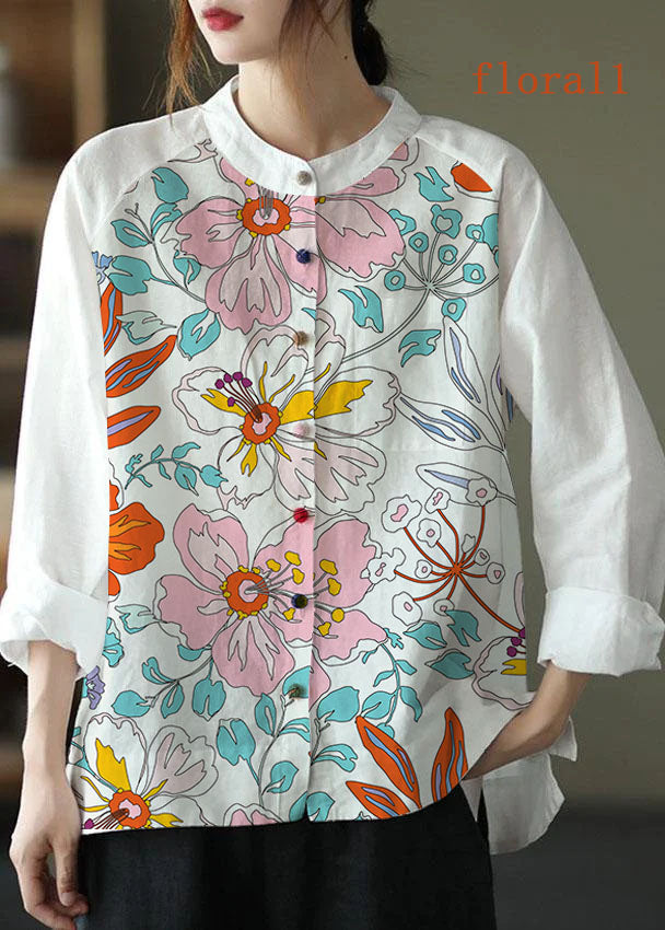 Modern Gray Text Loose Patchwork Pockets Fall Long Sleeve Blouse Top