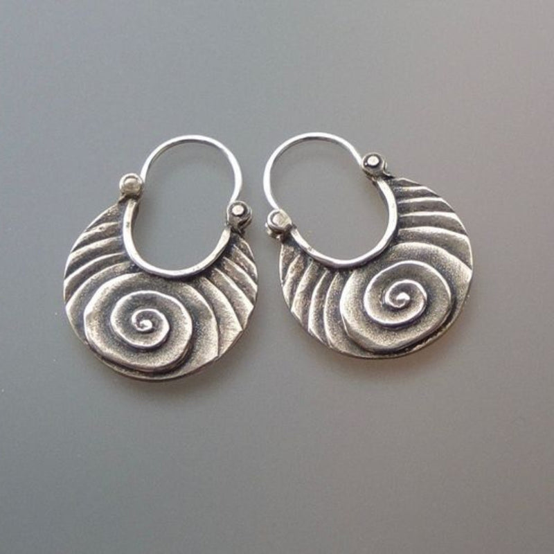 Silver Spiral Earrings