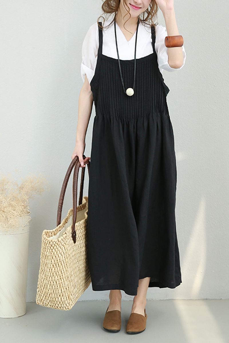 Summer Strap Linen Long Dress Clothes