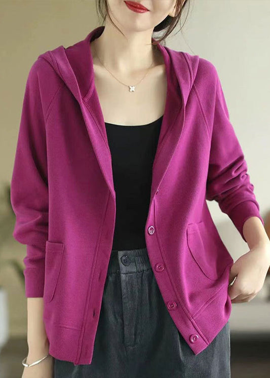 Rose Hooded Cotton Coats Spring
