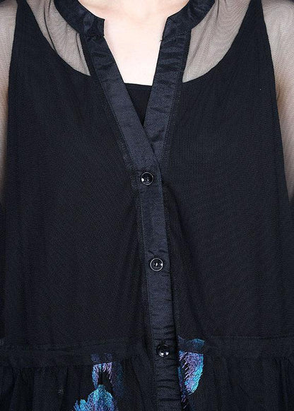 Simple Blue Retro Summer Tulle Vacation Cardigans