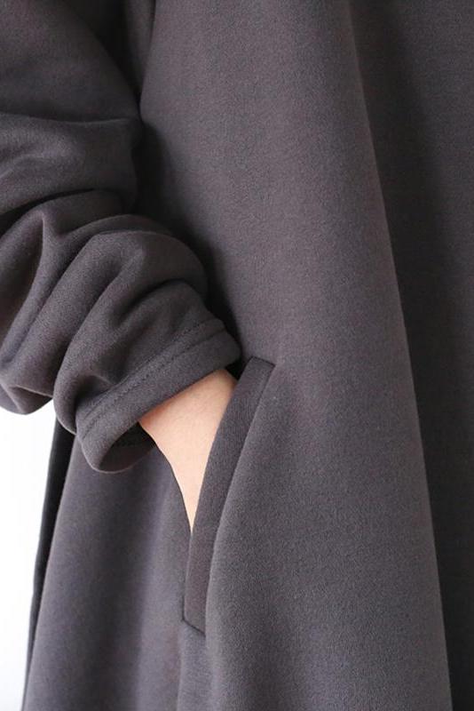 Drawstring Irregular Hem Cotton Dress