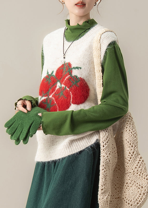 Grass Green Stand Collar Cotton Shirts Spring