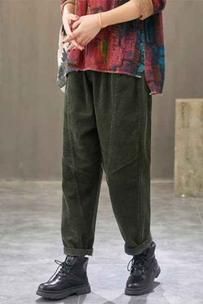 Loose Corduroy High Waist Slacks Harem Corduroy Pants