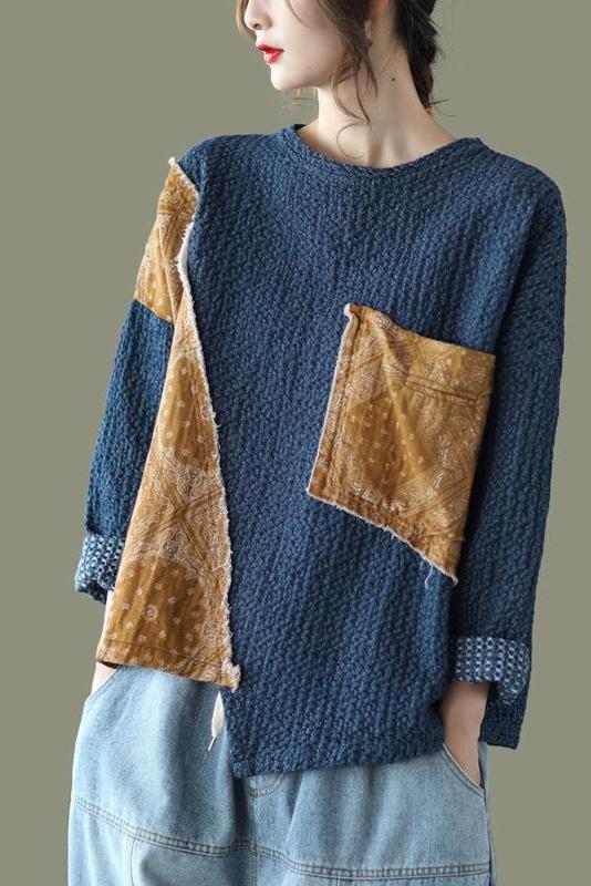 Limited Stock- Retro Stitching Big Pocket Sweater