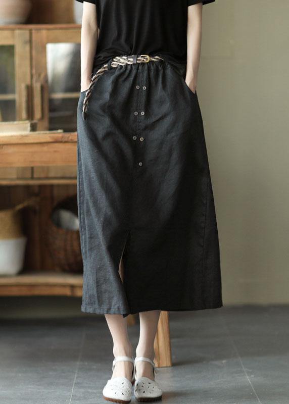 Khaki Asymmetrical Design Patchwork Summer Ramie a Line Skirt