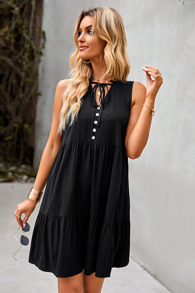 Champagne Sleeveless A-line Dress