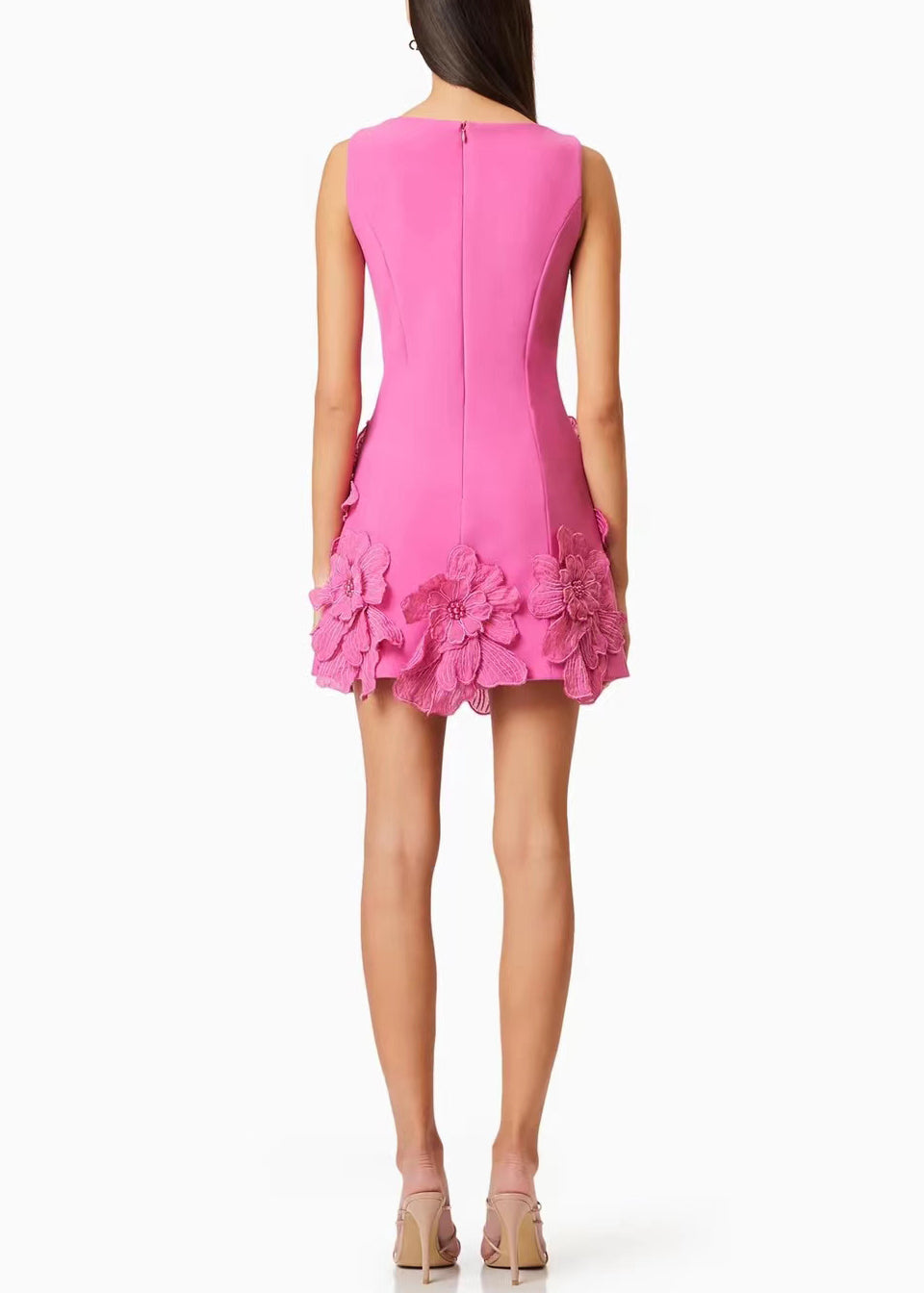 French Pink Cotton Mini Dresses Summer