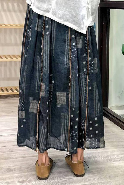 Linen Plaid Summer Skirt