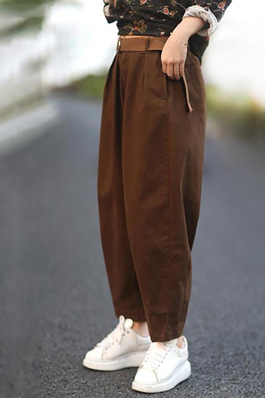 Limited Stock- Pure Color Bloom Pants With Belt
