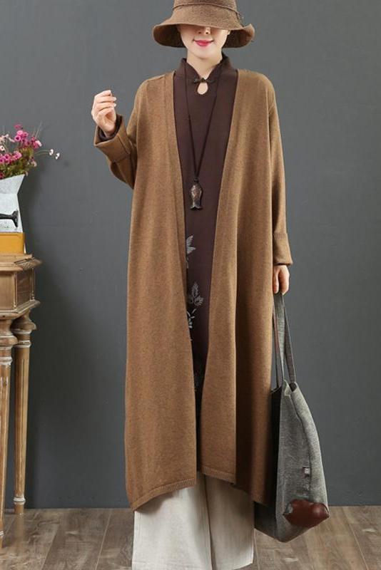 Organic Loose V Neck Knit Cardigan