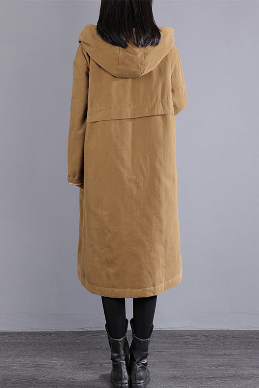 Hooded Cotton Coat Stitching Loose Cotton Coat