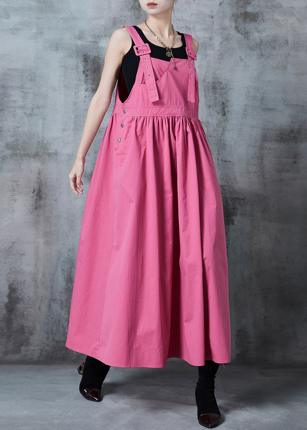 Rose Oversized Exra Large Hem Cotton Holiday Dress Fall