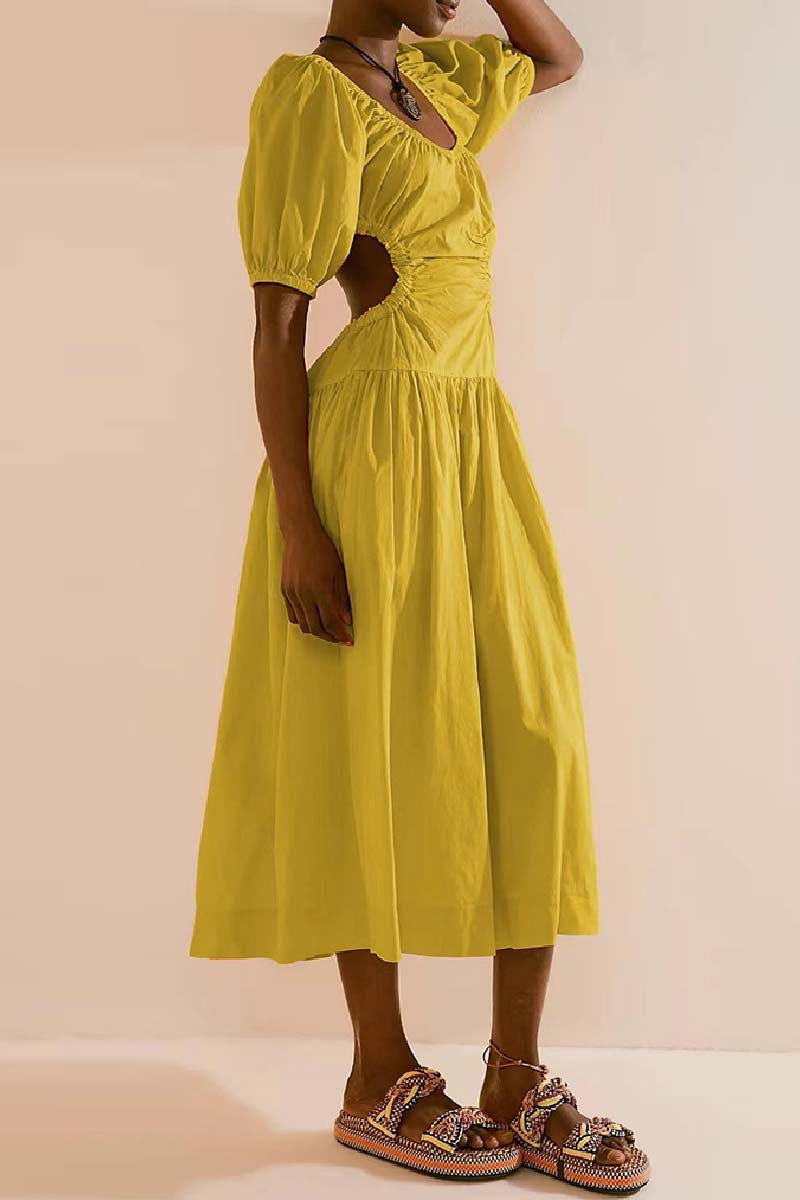 Basic U Neck Long Dresses