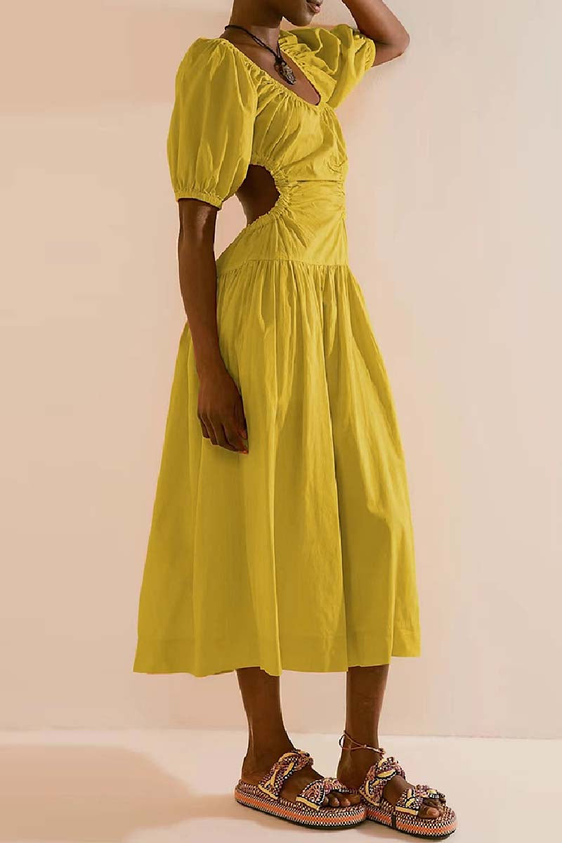 Basic U Neck Long Dresses