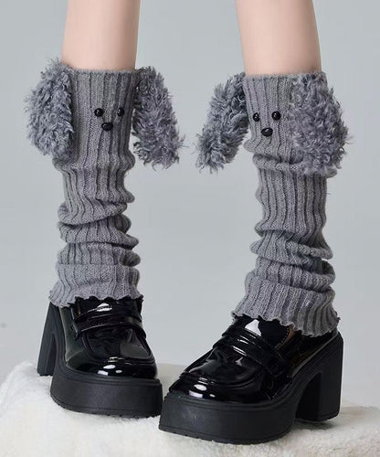Cartoon Coffee Fuzzy Fur Knit Sock Covers