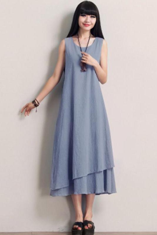 Sleeveless Cotton Maxi Dresses Clothes
