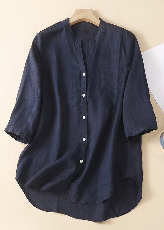 Pink Button Cotton Shirt Half Sleeve