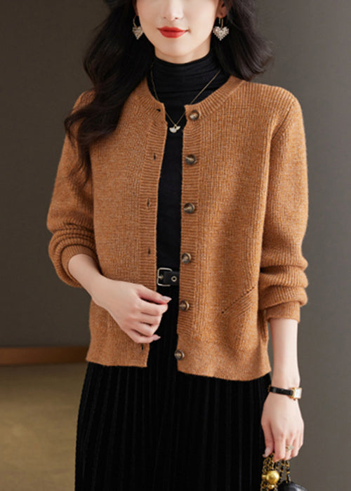 Coffee Cozy Knit Fall Cardigans O Neck