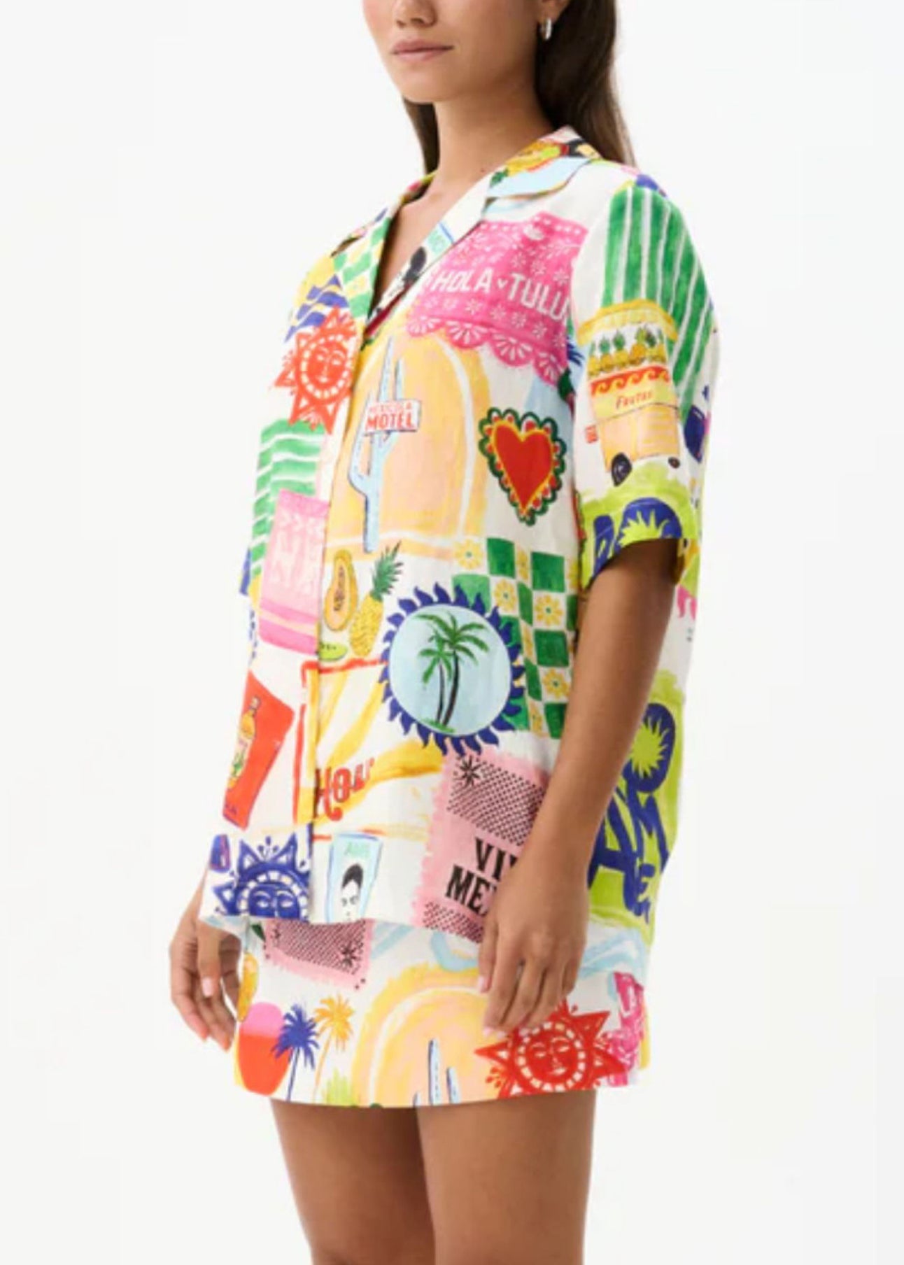 Print Shirts and Skirts Cotton Two Pieces Set Summer