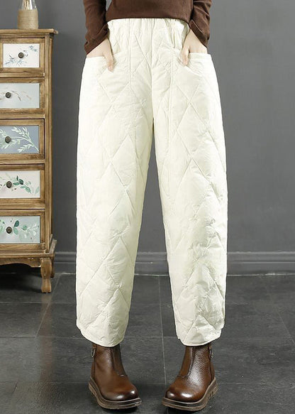 Coffee Pockets Fine Cotton Filled Crop Pants Winter