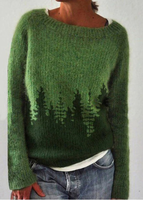 Peacock Blue O Neck Cozy Knit Sweaters Fall