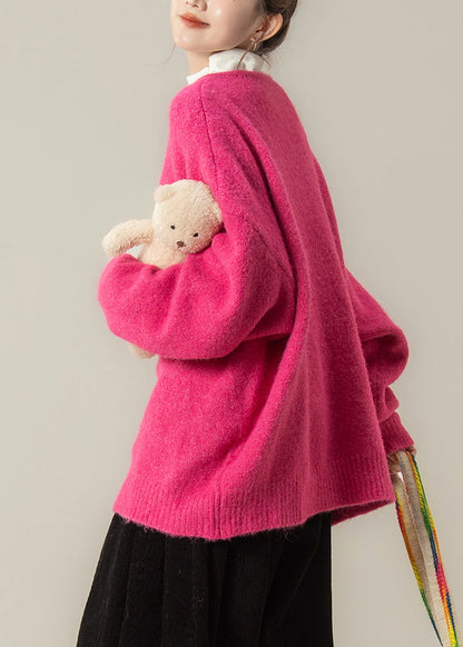 Rose Oversized Warm Knit Cardigan Winter