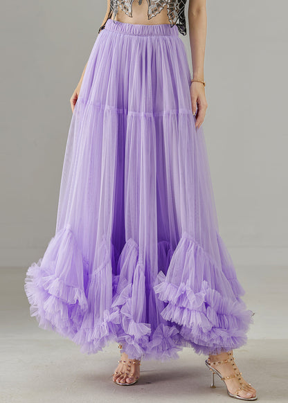 Lavender Silm Fit Tulle Skirt Exra Large Hem Fall