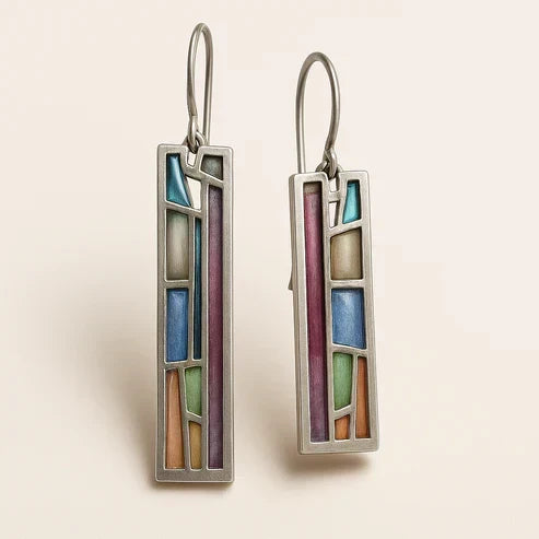 Mosaik Silver Earrings