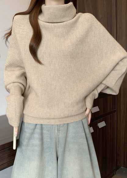Apricot Turtleneck Thick Knit Sweater Winter