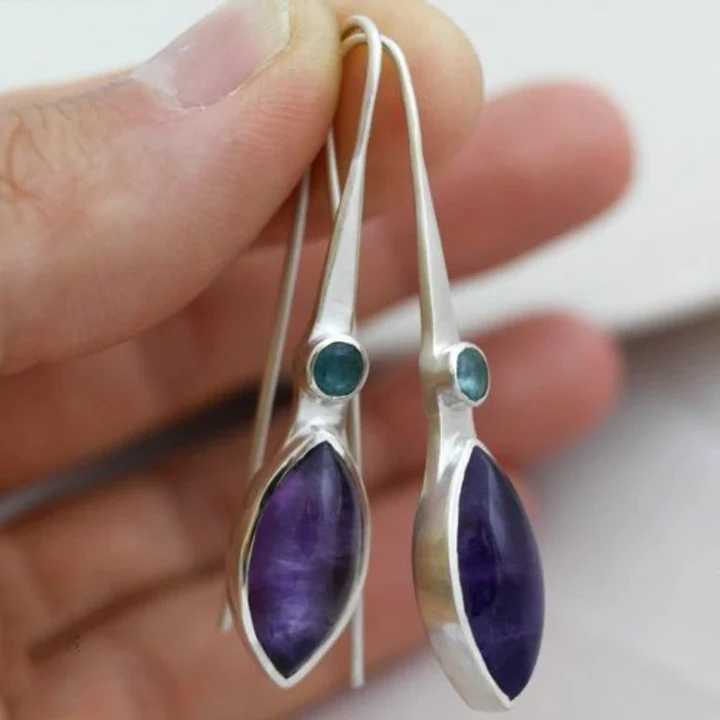 Purple Crystal Earrings