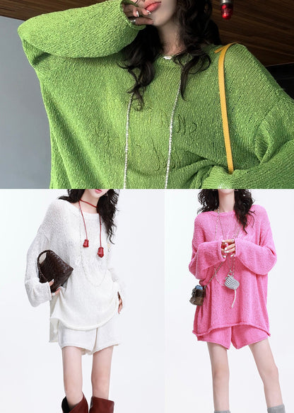 Rose Oversized Cozy Knit Two Piece Suit Set Spring
