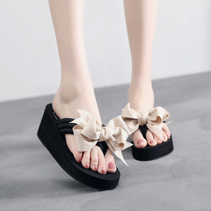 Wedge Bow Slippers