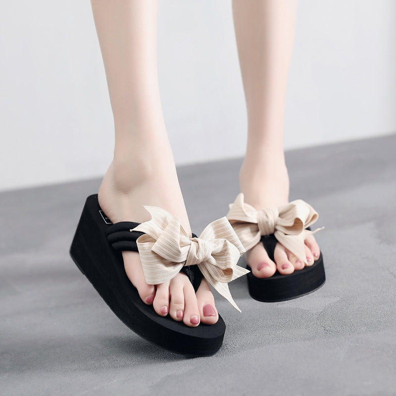 Wedge Bow Slippers