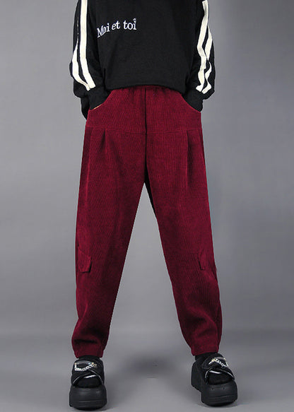 Mulberry Oversized Pockets Corduroy Pants Spring