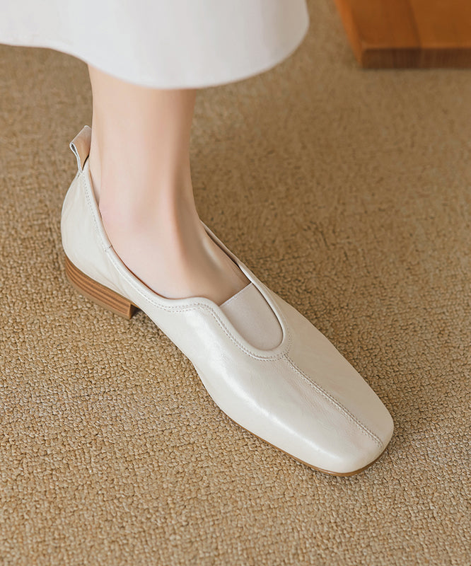 Comfy Caramel Sheepskin Splicing Flat Feet Shoes