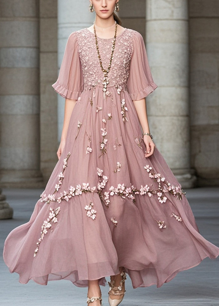 Purple Chiffon Long Dress Exra Large Hem Summer