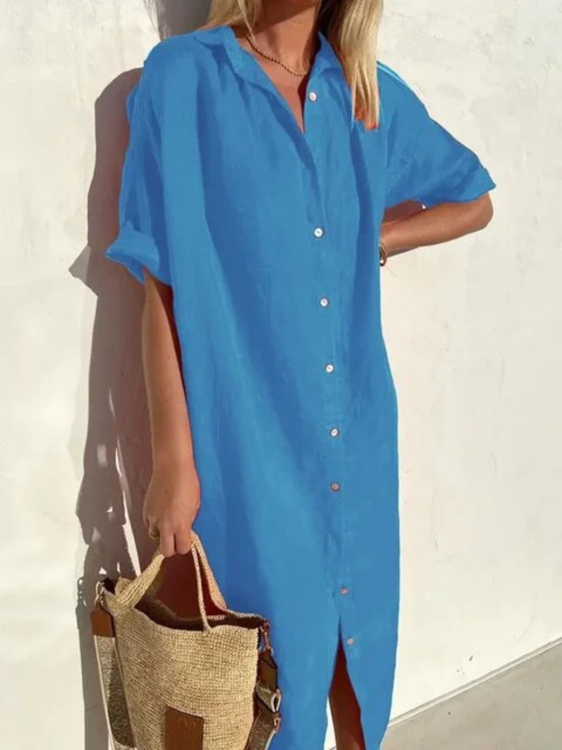 Summer Loose Cotton and Linen Dress