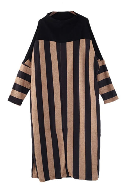 -turtleneck Knitted Loose Maxi Dress