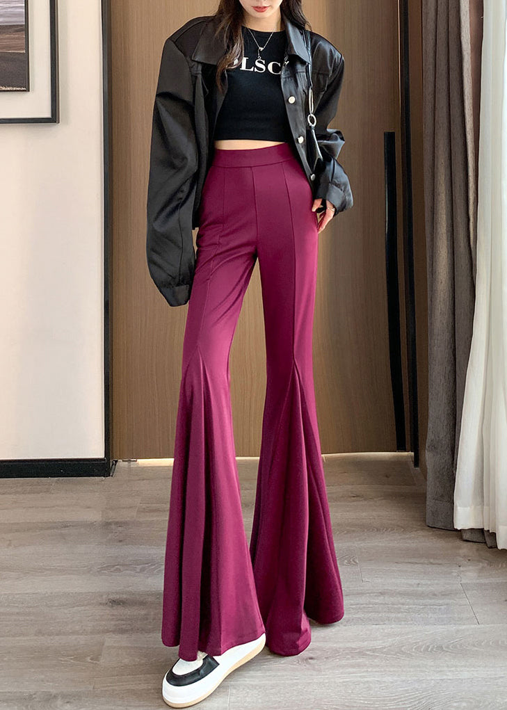Fine Rose Silm Fit Spandex Flare Bottoms Pants Spring