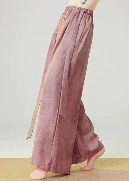 Pink Oversized Tie Dye Linen Pants Spring