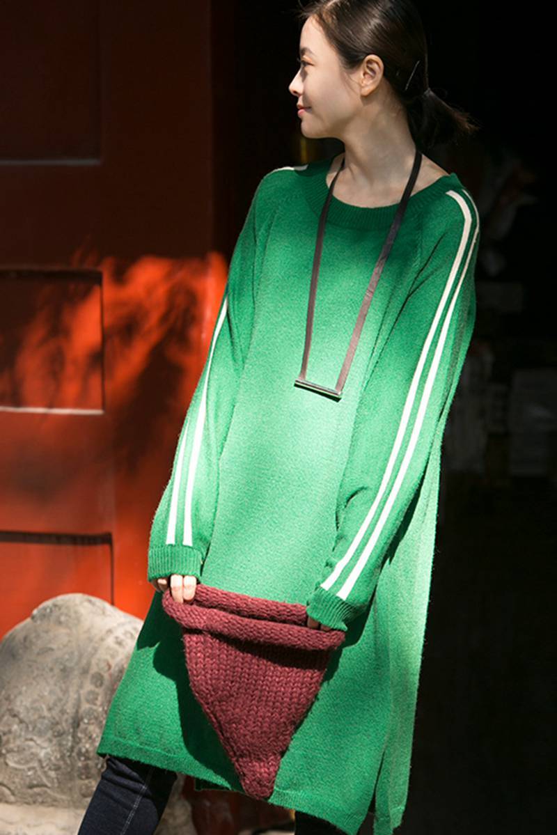Streak Loose Kintwear Dress, Sport Pullover Dress