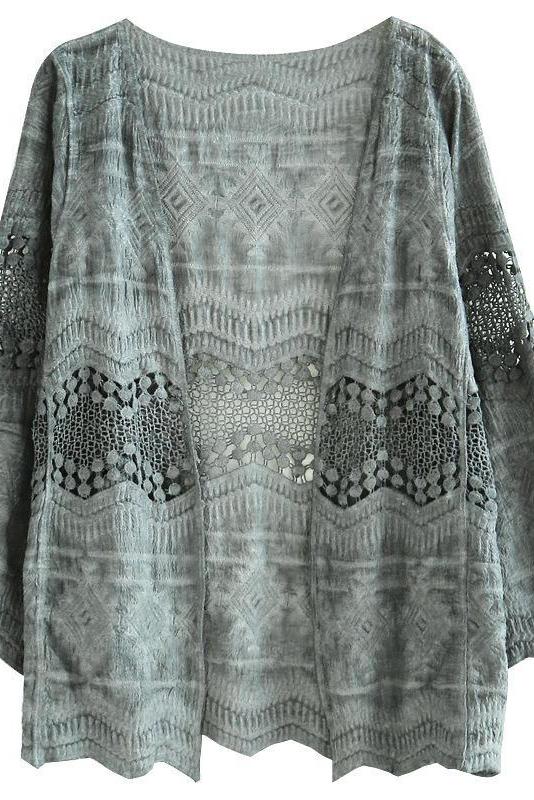 Cotton Hollow Cardigan