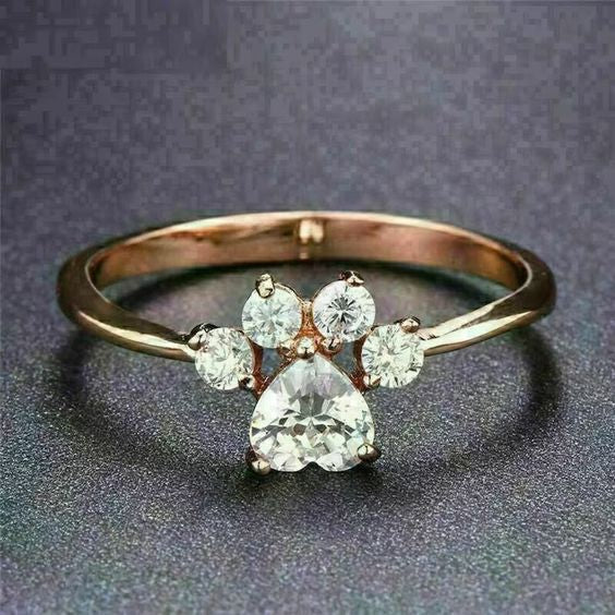 Zirconia Paw Ring