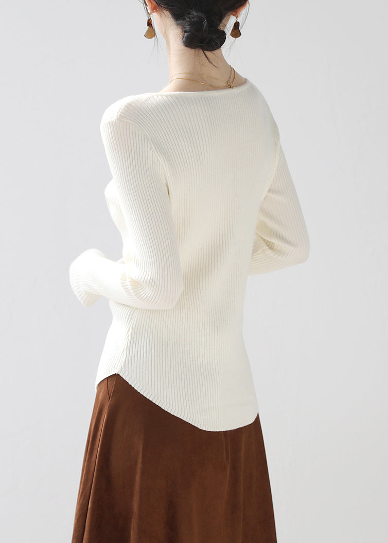Black V Neck Lace Patchwork Knit Sweater Tops Spring
