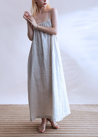 Loose Linen Wear on Both Sides Spaghetti Strap Dresses Sleeveless