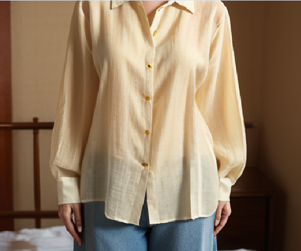 Summer Yellow Breathable Loose Linen Shirt
